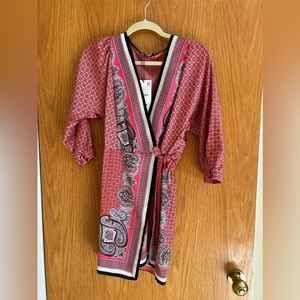 Zara paisley wrap dress